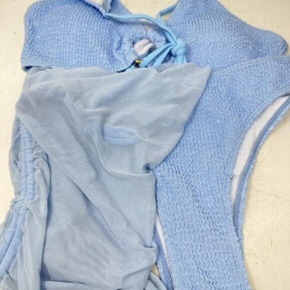 MAKEMECHIC 3 PIECE BIKINI BATHING SUIT TOP BOTTOM & WRAP SARONG COVER UP MEDIUM - Picture 6 of 6